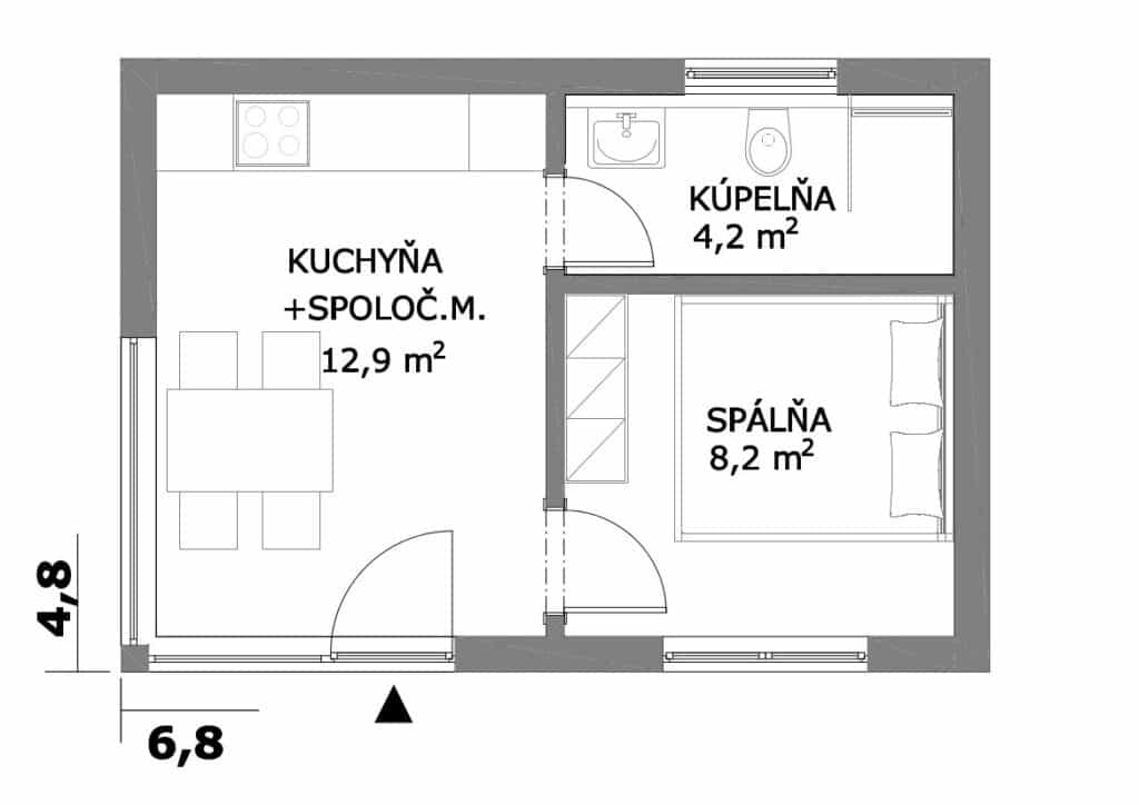 Rekreačná chata Portugalsko podorys
